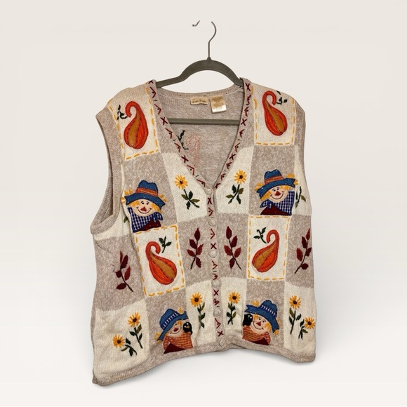 Bobbie Brooks Jackets & Blazers - Vintage Bobbie Brooks Fall Harvest Thanksgiving Sweater Vest Cottagecore 22W/24W